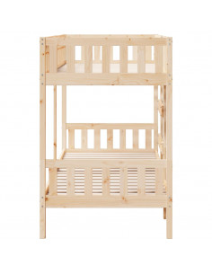 Letto a Castello 80x200 cm in Legno Massello di Pino