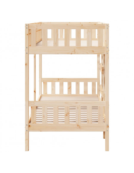 Letto a Castello 80x200 cm in Legno Massello di Pino