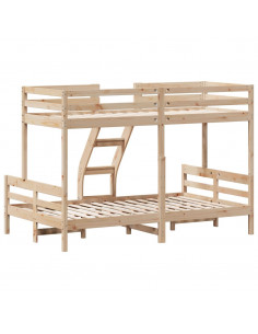 Letto a Castello 80x200/120x200 cm in Legno Massello di Pino