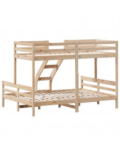 Letto a Castello 80x200/140x200 cm in Legno Massello di Pino