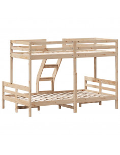 Letto a Castello 90x200/120x200 cm in Legno Massello di Pino