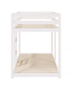 Letto a Castello Bianco 80x200 cm in Legno Massello di Pino