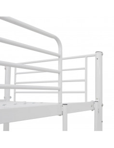 Letto a Castello con Tavolino Bianco in Metallo 90x200 cm