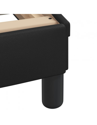 Giroletto con Testiera Nero 100x200 cm in Similpelle