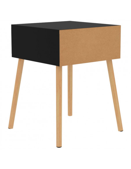 Comodini 2 pz Nero Lucido 40x40x56 cm in Legno Multistrato