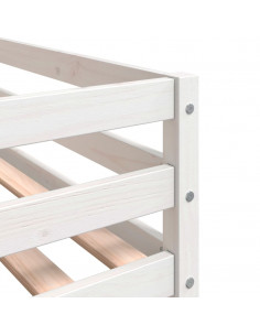 Letto a Castello con Tende Rosa 75x190 cm Legno Massello Pino