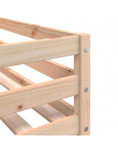 Letto a Castello con Tende Rosa 80x200 cm Legno Massello Pino