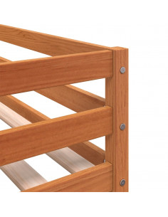 Letto a Castello con Tende Rosa 90x190 cm Legno Massello Pino