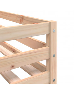 Letto a Castello con Tende Rosa 90x200 cm Legno Massello Pino