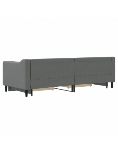 Divano Letto Estraibile Cassetti Grigio Scuro 80x200cm Tessuto