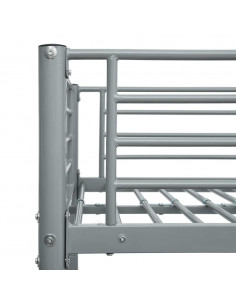 Letto a Castello Grigio in Metallo 140x200 cm/90x200 cm