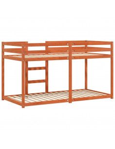 Letto a Castello Marrone Cera 90x190 cm in Legno di Pino