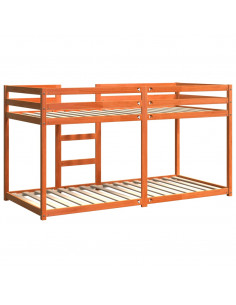 Letto a Castello Marrone Cera 90x200 cm in Legno di Pino