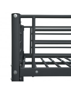 Letto a Castello Nero in Metallo 90x200 cm