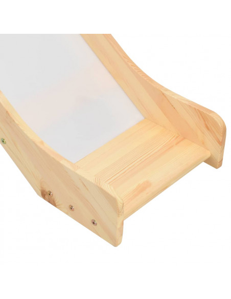 Letto a Castello per Bambini Scivolo e Scala in Pino 97x208cm
