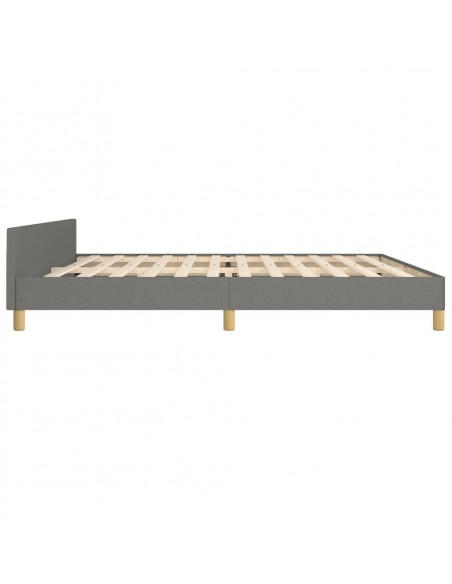 Giroletto con Testiera Grigio Scuro 200x200 cm in Tessuto