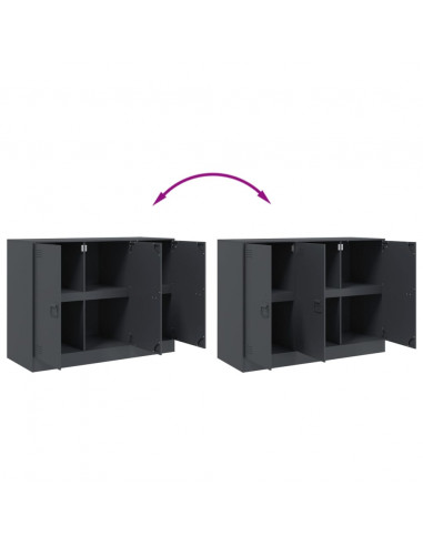 Credenza Antracite 99x39x73 cm in Acciaio