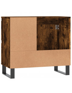 Armadietto Bagno Rovere Fumo 65x33x60 cm in Legno Multistrato 2