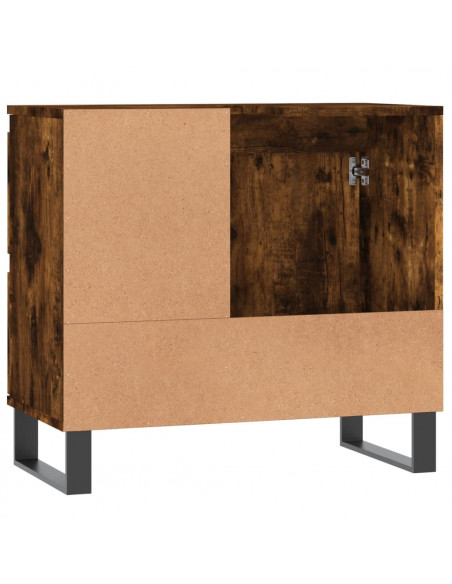 Armadietto Bagno Rovere Fumo 65x33x60 cm in Legno Multistrato