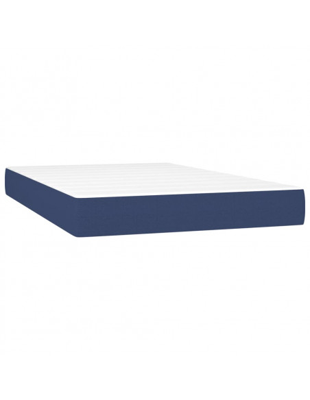 Letto a Molle con Materasso e LED Blu 120x200cm in Tessuto