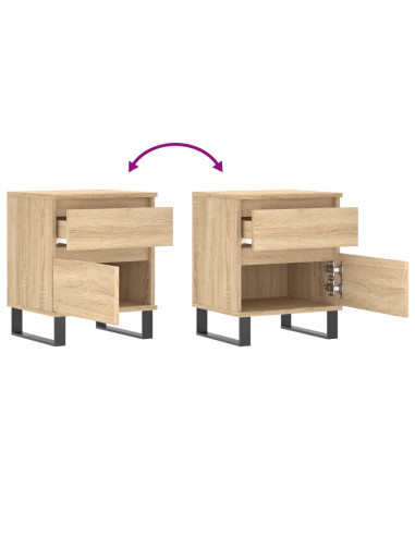 Comodino Rovere Sonoma 40x35x50 cm in Legno Multistrato