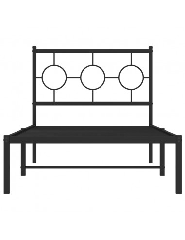 Giroletto con Testiera in Metallo Nero 90x190 cm