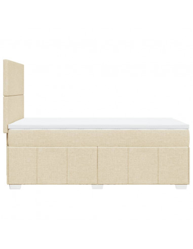 Giroletto a Molle con Materasso Crema 100x200 cm in Tessuto