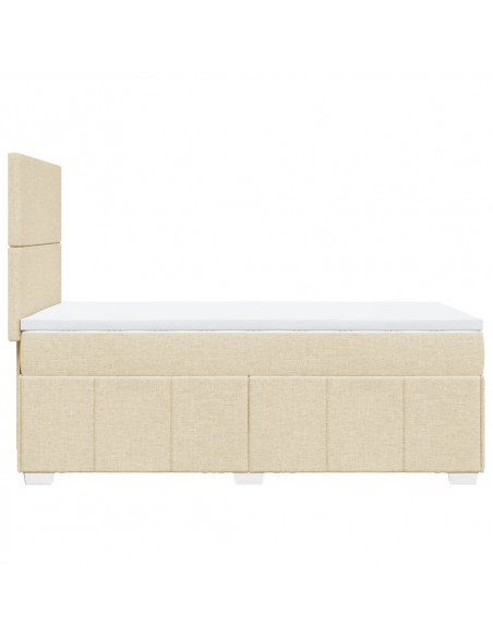 Giroletto a Molle con Materasso Crema 100x200 cm in Tessuto