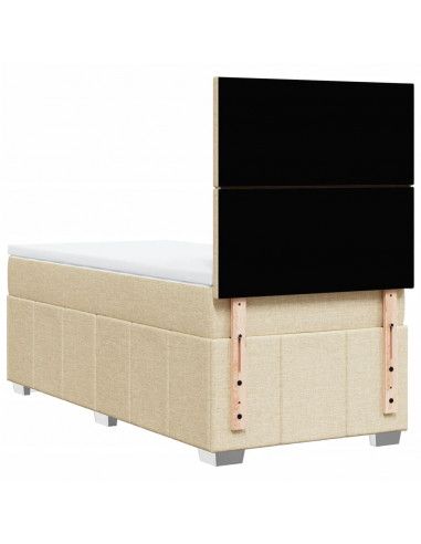 Giroletto a Molle con Materasso Crema 100x200 cm in Tessuto