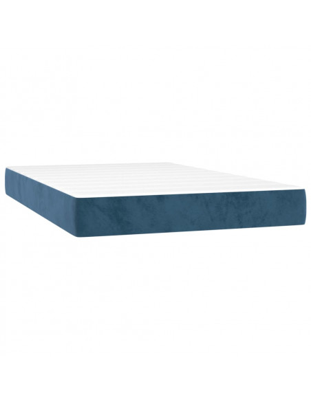 Letto a Molle con Materasso e LED Blu Scuro 120x200cm