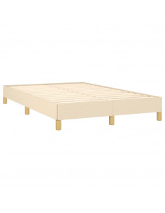 Letto a Molle con Materasso e LED Crema 120x190 cm in Tessuto