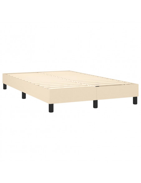 Letto a Molle con Materasso e LED Crema 120x190 cm in Tessuto