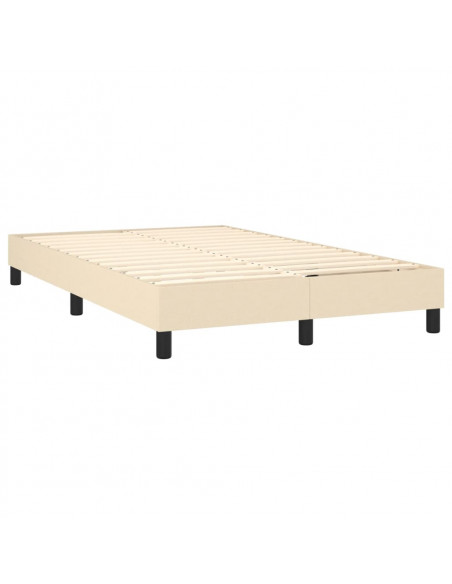 Letto a Molle con Materasso e LED Crema 120x190 cm in Tessuto