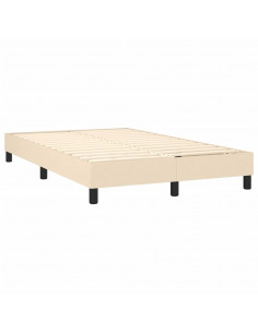 Letto a Molle con Materasso e LED Crema 120x190 cm in Tessuto
