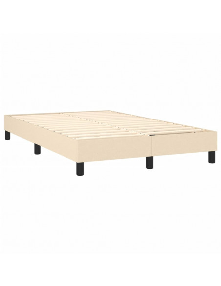 Letto a Molle con Materasso e LED Crema 120x190 cm in Tessuto