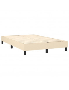 Letto a Molle con Materasso e LED Crema 120x190 cm in Tessuto