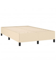 Letto a Molle con Materasso e LED Crema 120x190 cm in Tessuto