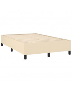 Letto a Molle con Materasso e LED Crema 120x190 cm in Tessuto
