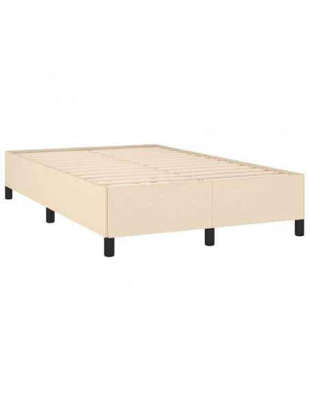 Letto a Molle con Materasso e LED Crema 120x190 cm in Tessuto