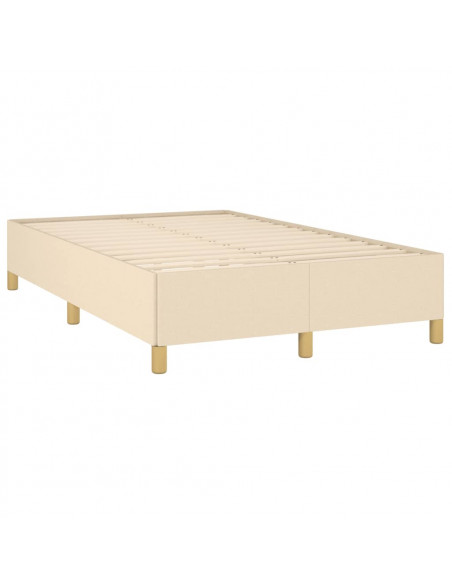 Letto a Molle con Materasso e LED Crema 120x190 cm in Tessuto