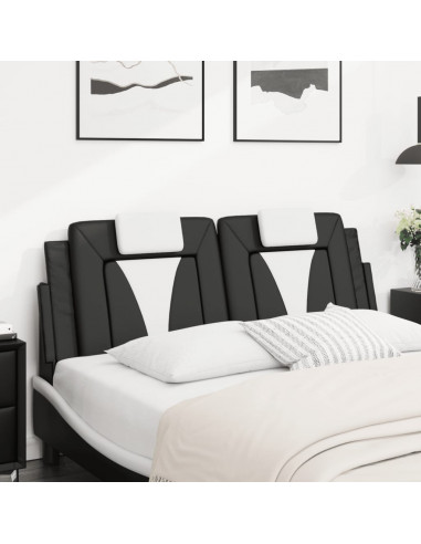 Cuscino Testiera Nero e Bianco 140 cm in Similpelle