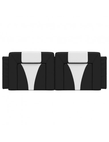 Cuscino Testiera Nero e Bianco 140 cm in Similpelle