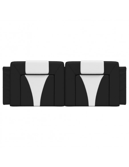 Cuscino Testiera Nero e Bianco 140 cm in Similpelle