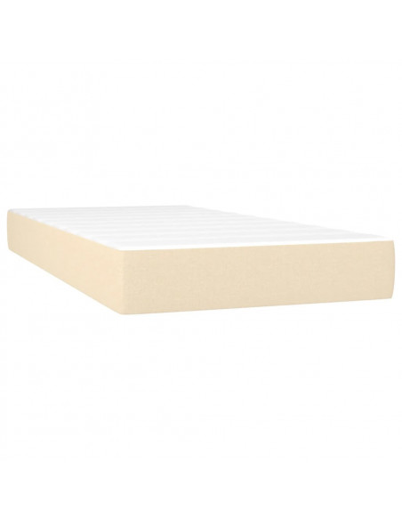Letto a Molle con Materasso e LED Crema 90x190 cm in Tessuto