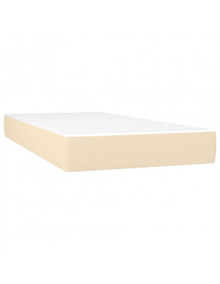 Letto a Molle con Materasso e LED Crema 90x200 cm in Tessuto