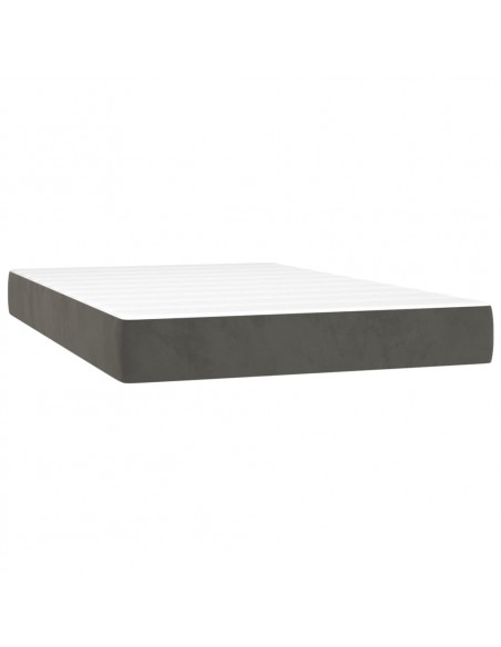 Letto a Molle con Materasso e LED Grigio Scuro 120x200 cm