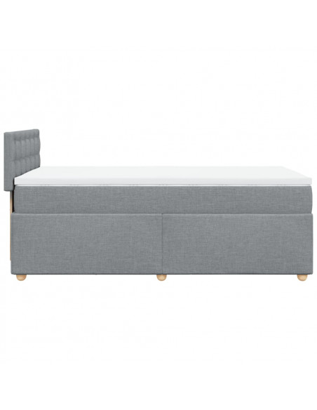 Giroletto a Molle con Materasso Grigio Chiaro100x200 cm Tessuto