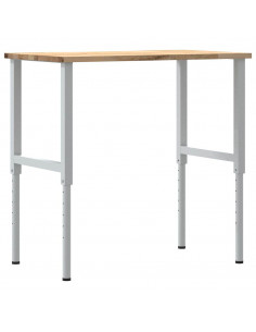 Banco da Lavoro 100x60x(71,5-98) cm Legno Massello Rovere 2