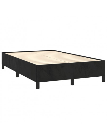 Letto a Molle con Materasso e LED Nero 120x190 cm in Velluto