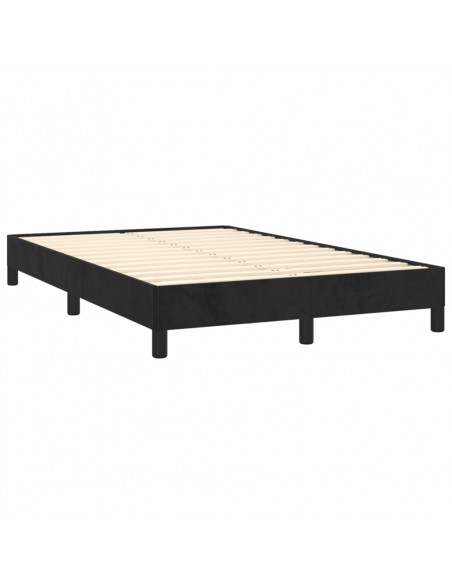 Letto a Molle con Materasso e LED Nero 120x190 cm in Velluto